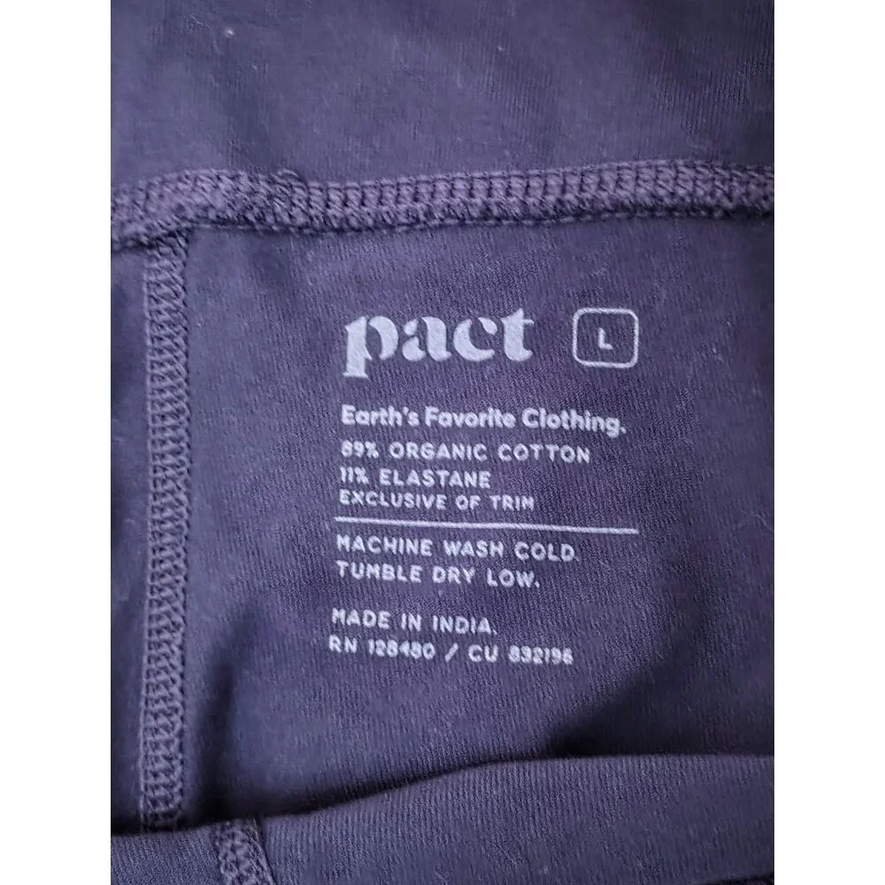Pact Organic Cotton Leggings Women’s Size Large Blue Fitness Athleisure Running - Picture 2 of 5